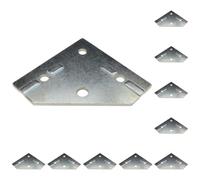 3D24, 10x Connector Plate, 100 x 100 x 4, Galvanised Steel | 100 x 100 x 4 mm; slot 8; type I; screwable; weight: 2190 g