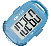 3DActive 3DFitBud Simple Step Counter Walking 3D Pedometer with Clip Lanyard Accurate Step Tracker Large Display Easy to Use for Kids Men Women Adult Seniors Daily Step Tracking A420S - Blue