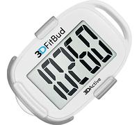 3DActive 3DFitBud Simple Step Counter Walking 3D Pedometer with Clip Lanyard Accurate Step Tracker Large Display Easy to Use for Kids Men Women Adult Seniors Daily Step Tracking A420S - White