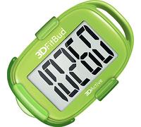 3DActive 3DFitBud Simple Step Counter Walking 3D Pedometer with Clip Lanyard Accurate Step Tracker Large Display Easy to Use for Kids Men Women Adult Seniors Daily Step Tracking A420S - Green