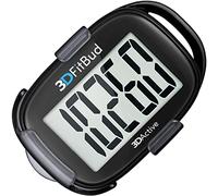 3DActive 3DFitBud Simple Step Counter Walking 3D Pedometer with Clip Lanyard Accurate Step Tracker Large Display Easy to Use for Kids Men Women Adult Seniors Daily Step Tracking A420S - Black