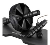 3DActive Ab Roller Wheel with Jump Rope & Knee Mat. Home Gym Exercise Equipment for Abs Workout, Core Training & Cardio Workouts.