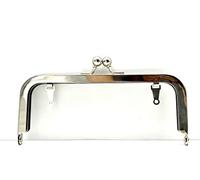 3dancraftit 6 inch 15.5cm x 6.5cm iron rectangle Glue in purse punch frame for bag purse wallet making With loops L4