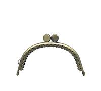 3dancraftit Iron Sew on Kiss Clasp Lock Coin Purse Pouch Bag Clutch Frame for Purse Bag Making 3 1/2" x 1 9/16" / 9cm x 4cm Anti Bronze B11