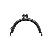 3dancraftit Iron Sew on Kiss Clasp Lock Coin Purse Pouch Bag Clutch Frame for Purse Bag Making 3 3/8" x 1 3/4" / 8.5cm x 4.5cm Gunmetal A41