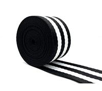 3dancraftit Polyester-Cotton Blend Stripe Webbing Ribbon Jacquard Webbing Sold by The Yard Heavy Weight Strap Replacement 1.5 inches ZE66-1Y