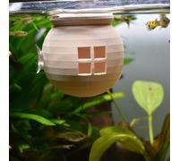 3DAquaticSolutions Floating Cozy Betta House, Natural Floating Betta Hide Out, Aquarium Fish Hammock, Relaxing & Stress Relief, Suction Cup Included, 2.9" W x 2.6" H (Natural Brown)