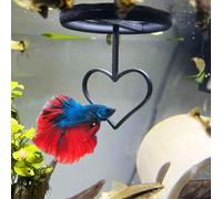 3DAquaticSolutions Floating Heart Betta Training Ring, Heart Active Betta Training Ring, Floating Feeder, Enrichment Toys for Aquarium Decor, Pink, 3.8in x 3.7in (Black, Single)