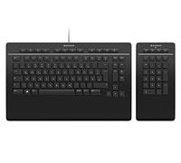 3Dconnexion Keyboard Pro with Numpad (Keyboard, Wired, Separate Number Keypad, German Layout - QWERTZ), Matte Black