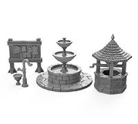 3DEGOS Town Square City Furniture DND Terrain 28mm for Dungeons and Dragons, D&D, Pathfinder, Warhammer 40k, RPG, Miniatures, Age of Sigmar, Tabletop, D and D, Dungeons and Dragons Gifts
