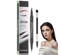 3DEyebrow Pencil Black, Microblading Eyebrow Pen & Waterproof Eye/brow Pencil, 2-in-1 Dual-Ended with 2 Micro-Fork-Tip & Eye/brow Brush, Smudgeproof for Natural 3D Brows-Bla/ck Ey/ebrow Pe/ncil(Black)