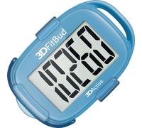 3DFitBud Simple Step Counter Walking 3D Pedometer by 3DActive with Clip, Lanyard Accurate Step Tracker Large Display, Easy to Use Kids Men Women Adult Seniors Daily Step Tracking - A420S - Light Blue