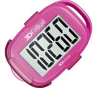 3DFitBud Simple Step Counter Walking 3D Pedometer By 3DActive with Clip & Lanyard Accurate Step Tracker Large Display Easy to Use for Kids Men Women Adult Seniors Daily Step Tracking - A420S - Pink