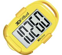 3DFitBud Simple Step Counter Walking 3D Pedometer from 3DActive with Clip & Lanyard - A420S - Yellow