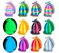 3Dgenius 12Pcs 3D Printed Dragon Eggs Mini Dragon Eggs with 8.86inch Dragon Inside 3D Printed Toys Dragon Toys for Kid & Adults, Easter Home Decor, 12Pack