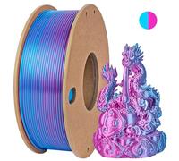 3Dgenius 250g Double Color Silk PLA Filament 1.75mm, 2 in 1 Rose Red Sky Blue, FDM 3D Printers