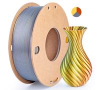 3Dgenius Silk PLA 3D Printer Filament, Tri Colors(gold+silver+copper), 1.75mm, 250g(0.55lbs), FDM Printers, 190°C-235°C, 50°C-60°C, 30-60mm/s