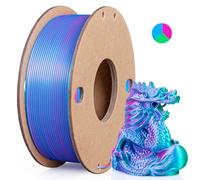 3Dgenius Silk PLA 3D Printer Filament Triple Color Silk PLA Filament 1.75mm 3D Printing Filament Fit Most FDM Printers, 250g Spool(0.55lbs), 3 in 1 Color Rose Red Sky Blue Green