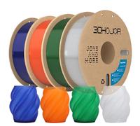 3DHojor Basic PETG Filament 1.75mm 1kg*4 Bundle-Clear+Geen+Blue+Orange