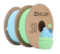 3DHojor Matte PLA Filament 1.75mm, Upgrade Matte 3D Printer PLA Filament, 1KG*2 Bundle Cardboard Spool 3D Printing Filament for 3D Printers(Matte Green+Blue 2Pack)