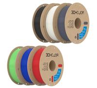 3DHoJor PL PLA Plus 3D Printer Filament 1.75mm 1KG*6 Multicolor Bundle B | Black+Milky White+Grey+ Red+Green+Blue