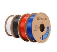 3DHoJor PL PLA Plus Filament 1.75mm 1kg*4 Bundle,Black+White+Blue+Red | Dimensional Accuracy +/- 0.03mm