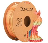 3DHOJOR Silk PLA 3D Printer Filament Silk Shiny Fast Gradient Color Change Rainbow Multicolor-Blood Orange