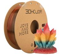 3DHOJOR Transparent Multi Rainbow Color Gradient Change PLA 1.75mm 1KG 3D Printing Filament Crystal Rainbow Clear PLA Filament with Cardboard Spool-Maple Leaf