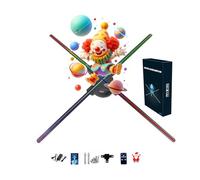 3dhologramfan, 24.9" Holographic Fan Projector Screwless Led Hd Lights 768 Pcs Beads With App,Wifi, Remote Control, and Bluetooth for Bar, Shop, Halloween, Christmas with1500 Video Library