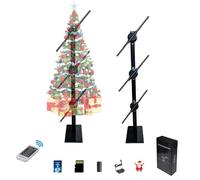 3DHologramFan Projector Holographic Christmas Tree Including Splicing Bracket,3DHologramFan,16.5" Holographic Fan with 224 LED Light Beads for Shop,Bar,Halloween Party Advertising Display
