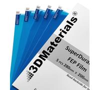 3DMaterials SuperDurable Toughest FEP Release Film 5 pcs (280mm x 200mm), x5 Tougher, Made in Korea