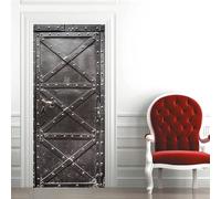 3Dmetal Iron Door Door Stickers Self Adhesive Door Wall Murals Wallpaper for Home Bedroom Office 80 X 200 Cm - It Can Move Children's Room Door Wall Sticker Art Door Photo Study Door Poster -1Y4E8V8Z