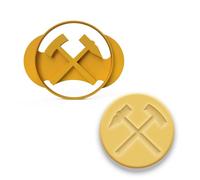 3DREAMS Biscuit cutter mining symbol mallets and iron mountain iron cookie cutter gifts for Ruhr area fans miner hammer and pick Christmas birthday anniversary coal buddy luck.