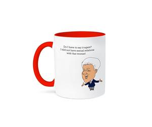 3dRose Bill Clinton Sexual Relations 15oz Two-Tone Red Mug