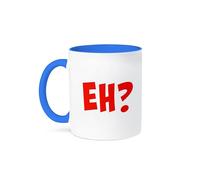 3dRose Eh, red Lettering with a question Mark 15oz Two-Tone Blue Mug