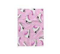 3dRose "Figure Skating - Skate and Snowflake Print - Pale Pink Towel, White, 15 x 22-Inch