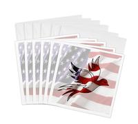 3dRose gc_12147_1 6 x 6-Inch "American Flag Dove" Greeting Card (Pack of 6)