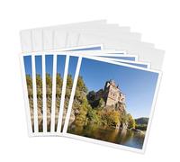 3dRose gc_137172_1 6 x 6-Inch "Kriebstein Castle and Zschopau River, Germany - Eu10 Mde0123 - Michael Defreitas" Greeting Card (Pack of 6)