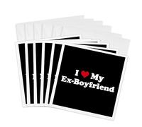 3dRose gc_16593_1 6 x 6-Inch "I Love My Ex Boyfriend" Greeting Card (Pack of 6)