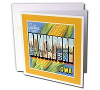 3dRose gc_169888_2 6 x 6-Inch "Greetings from Davenport, Iowa Scenic Postcard Reproduction" Greeting Card (Set of 12)
