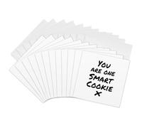 3dRose gc_195633_2 6 x 6-Inch"You are One Smart Cookie x - Feel Good Clever Compliment Message Note" Greeting Card (Set of 12)