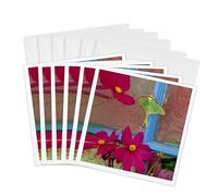 3dRose gc_231555_1 6 x 6-Inch"USA, Pennsylvania Luna Moth on Old Window with Cosmos Flowers" Greeting Card (Pack of 6)