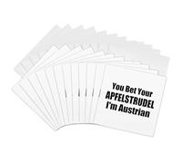 3dRose gc_232055_2 6 x 6-Inch "You Bet Your Apfelstrudel Im Austrian I am from Austria Strudel Pride" Greeting Card (Set of 12)