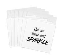 3dRose gc_234427_1 6 x 6-Inch "Get Out There and Sparkle" Greeting Card (Pack of 6)
