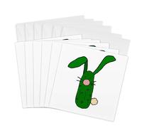 3dRose gc_234656_1 6 x 6-Inch "Funny Pickle Bunny Rabbit Original Art" Greeting Card (Pack of 6)