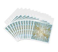 3dRose gc_236600_2 6 x 6-Inch "Blue and Golden Neuron of Nerve Impulse" Greeting Card (Set of 12)