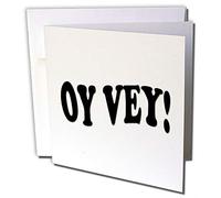 3dRose gc_237096_1 6 x 6-Inch "Oy, Vey Funny Saying Yiddish" Greeting Card (Pack of 6)