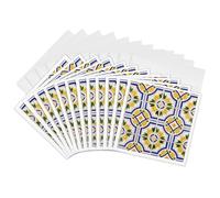 3dRose gc_249444_2 6 x 6-Inch "Portugal Aveiro Blue and Yellow Tilework, Azulejo, Historic District" Greeting Card (Set of 12)