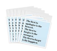 3dRose gc_265915_1 6 x 6-Inch "Apologize, Forgive, Forget, Black Lettering on a Blue Background" Greeting Card (Pack of 6)