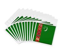 3dRose gc_31598_2 6 x 6-Inch "Turkmenistan Flag" Greeting Card (Pack of 12)